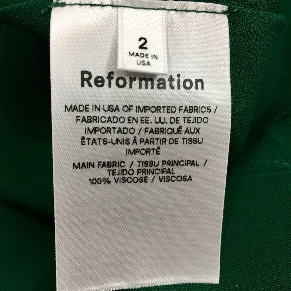 Reformation Archie Mini Dress Emerald Green Size 2 - Picture 14 of 16
